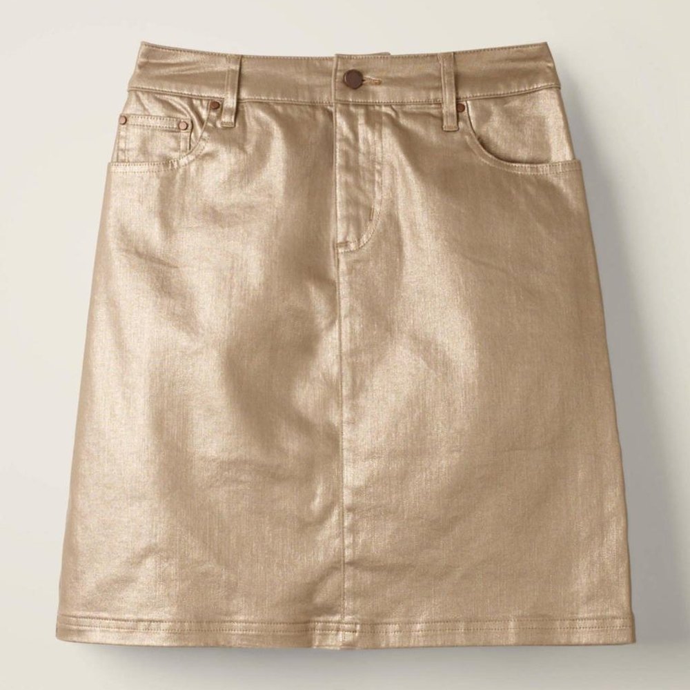 Boden Metallic Mini Skirt